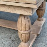 Art Deco extendable monastery table renovated in raw oak 250cm