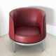 Fauteuil rotatif en cuir Bordeaux par Carl Öjerstam pour Materia, Suède post 2000
