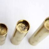 Set of 3 solid brass candle holders