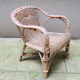 Desk with rattan and wicker armchair for children