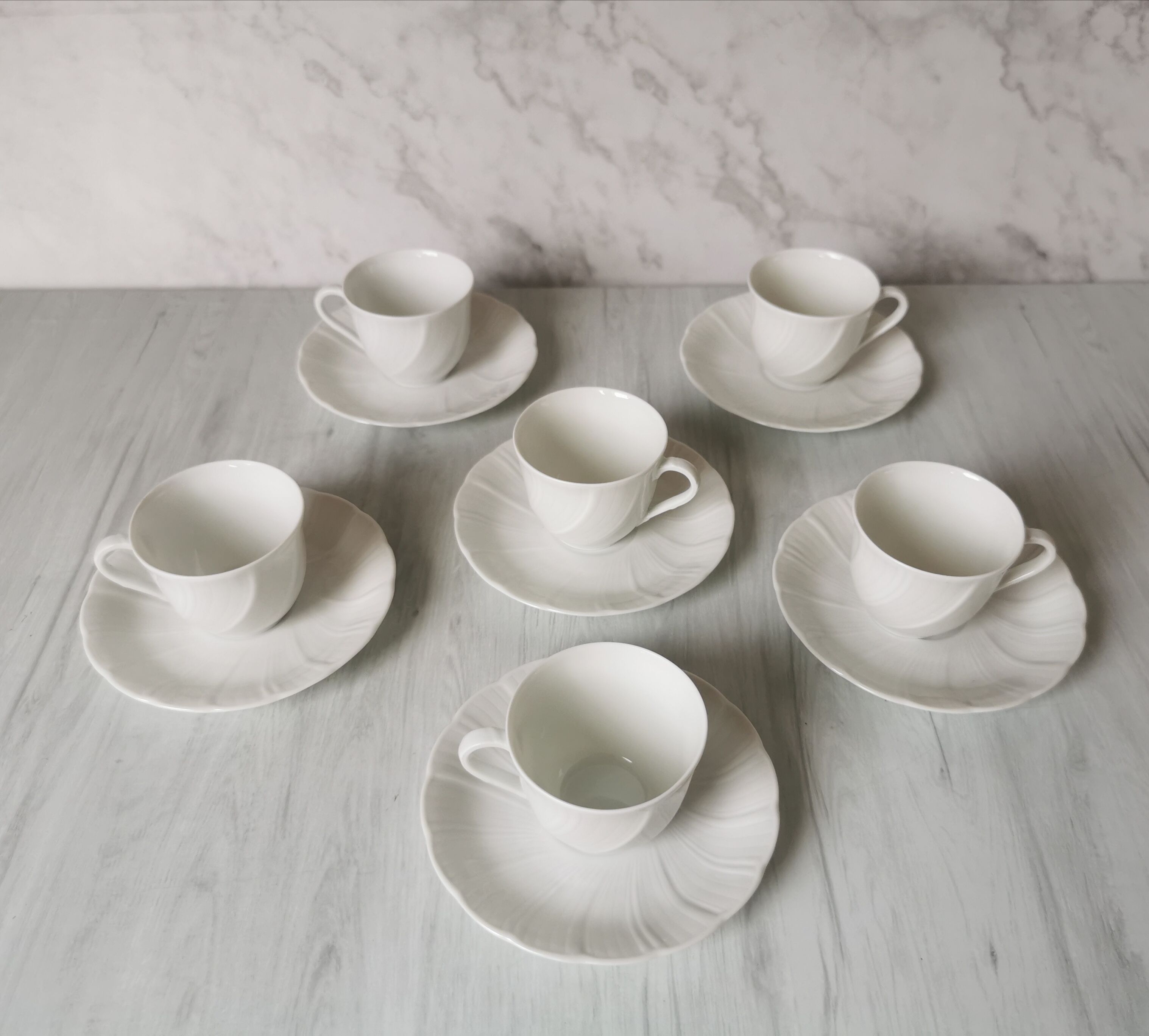 Porcelain cups and saucers Limoges Bernardaud