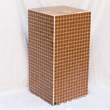 Brown column side table 66x33 cm
