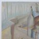 1950s Cubist Painting St Ives E Kahnii Oil on Canvas Sunday Morning
