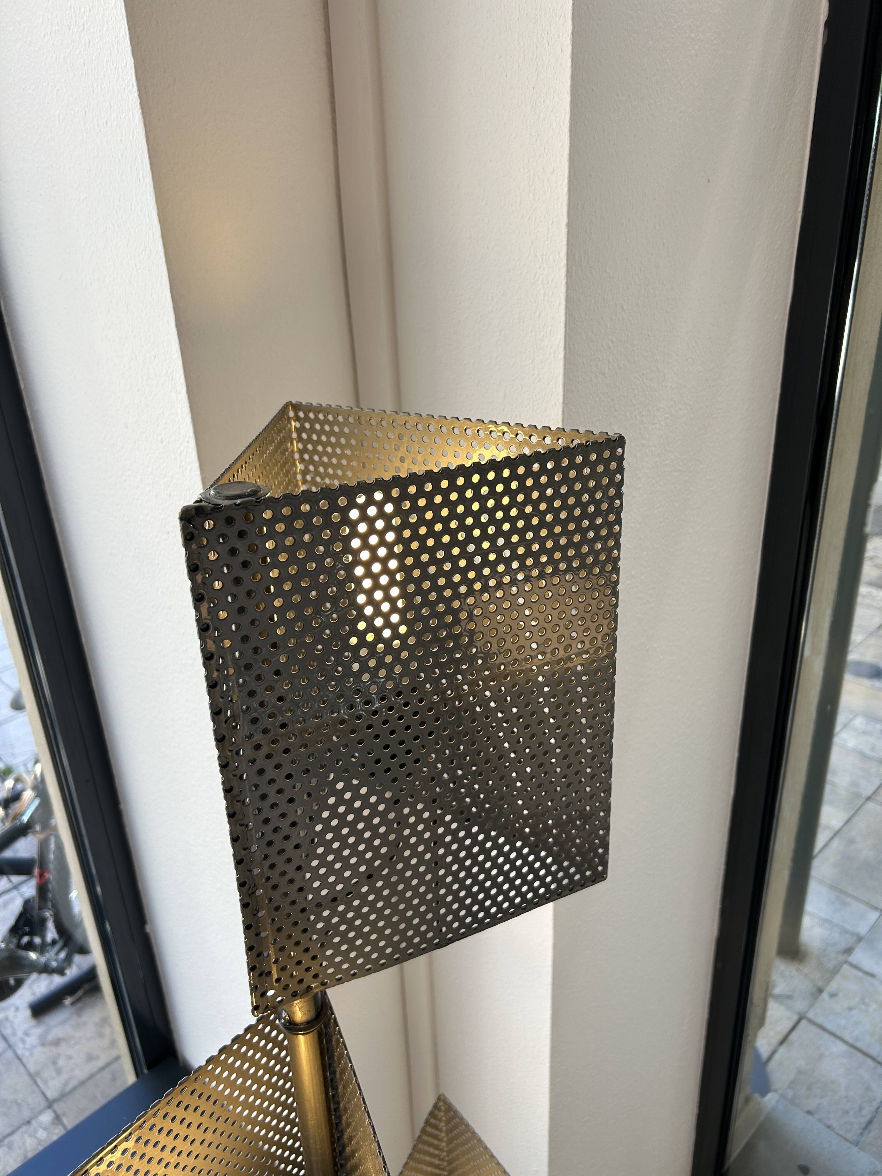 80s perforated metal floor lamp