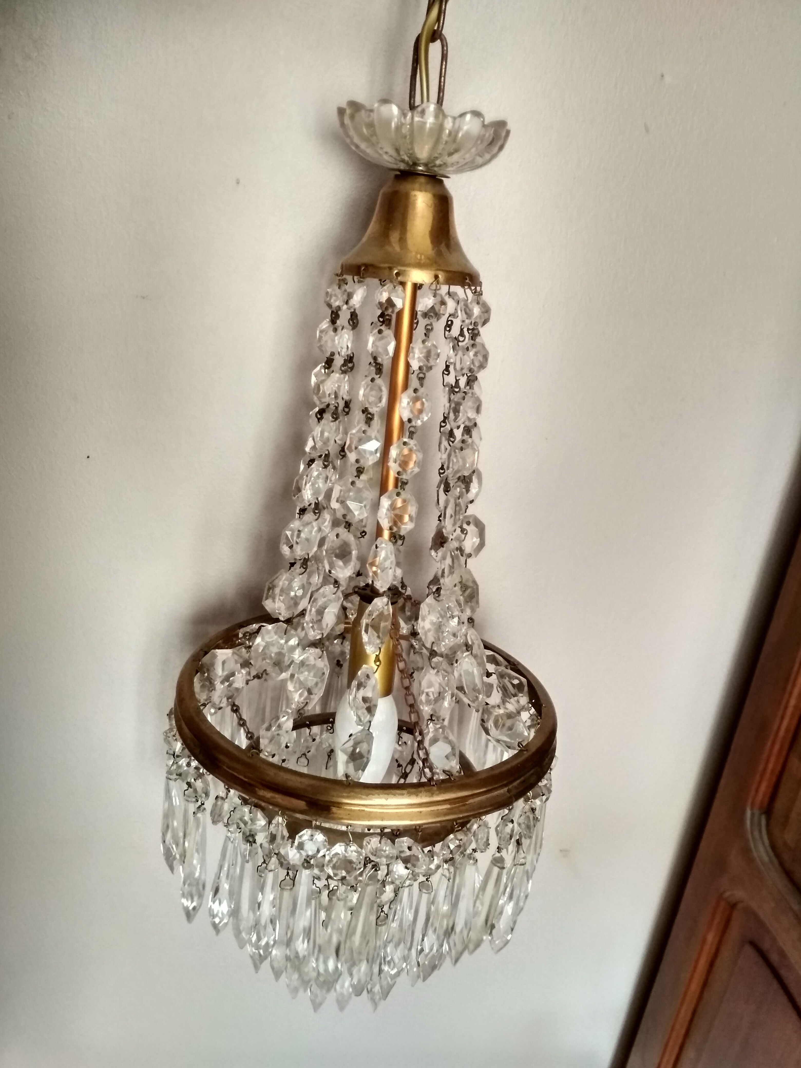 Cut glass stamped chandelier