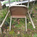 4 seventies welded tubular steel armchairs
