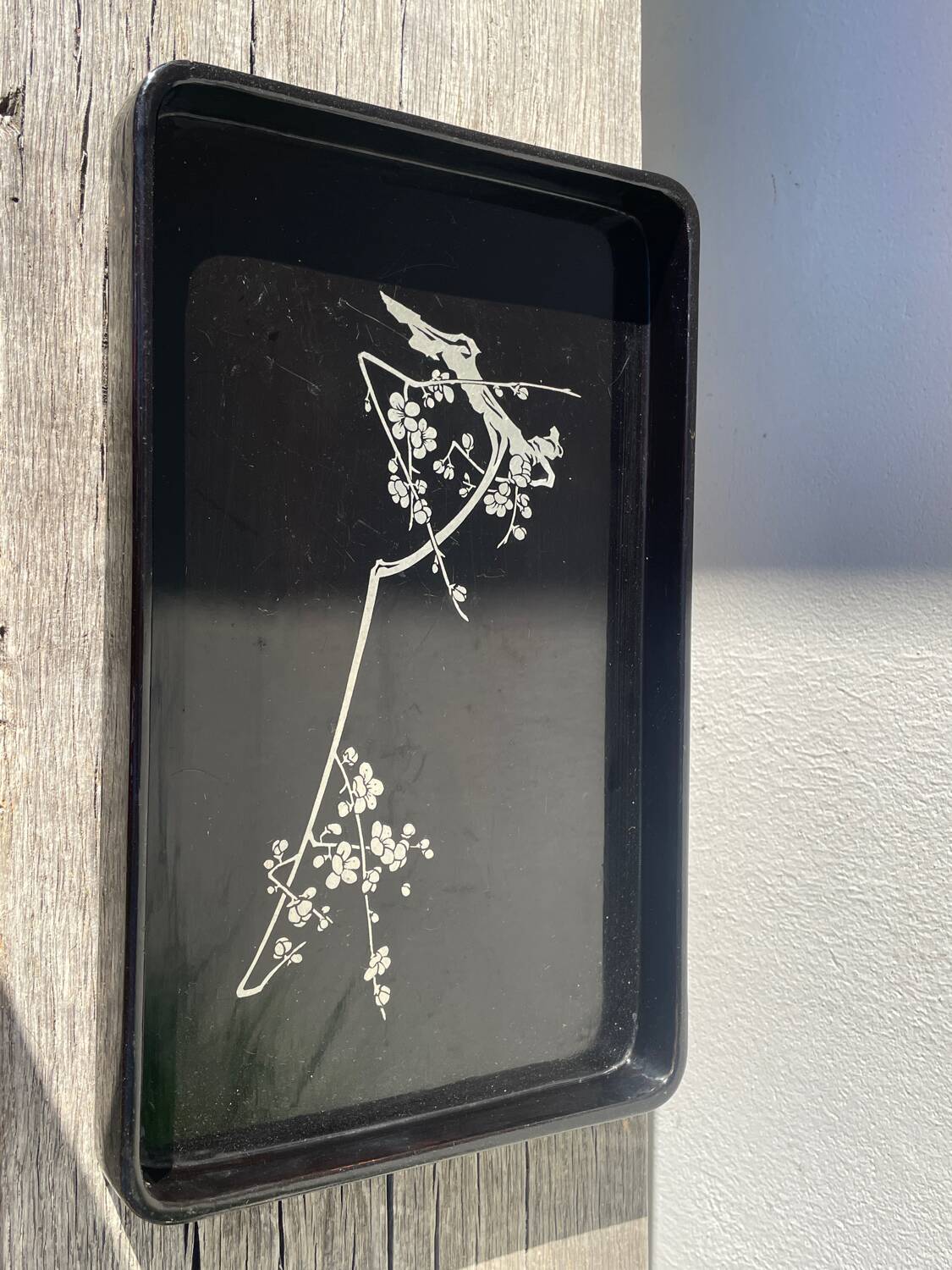 Chinese black rectangular tray