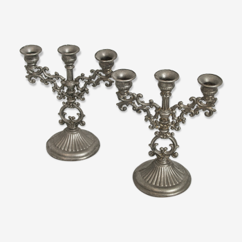 2 chandeliers en métal vintage