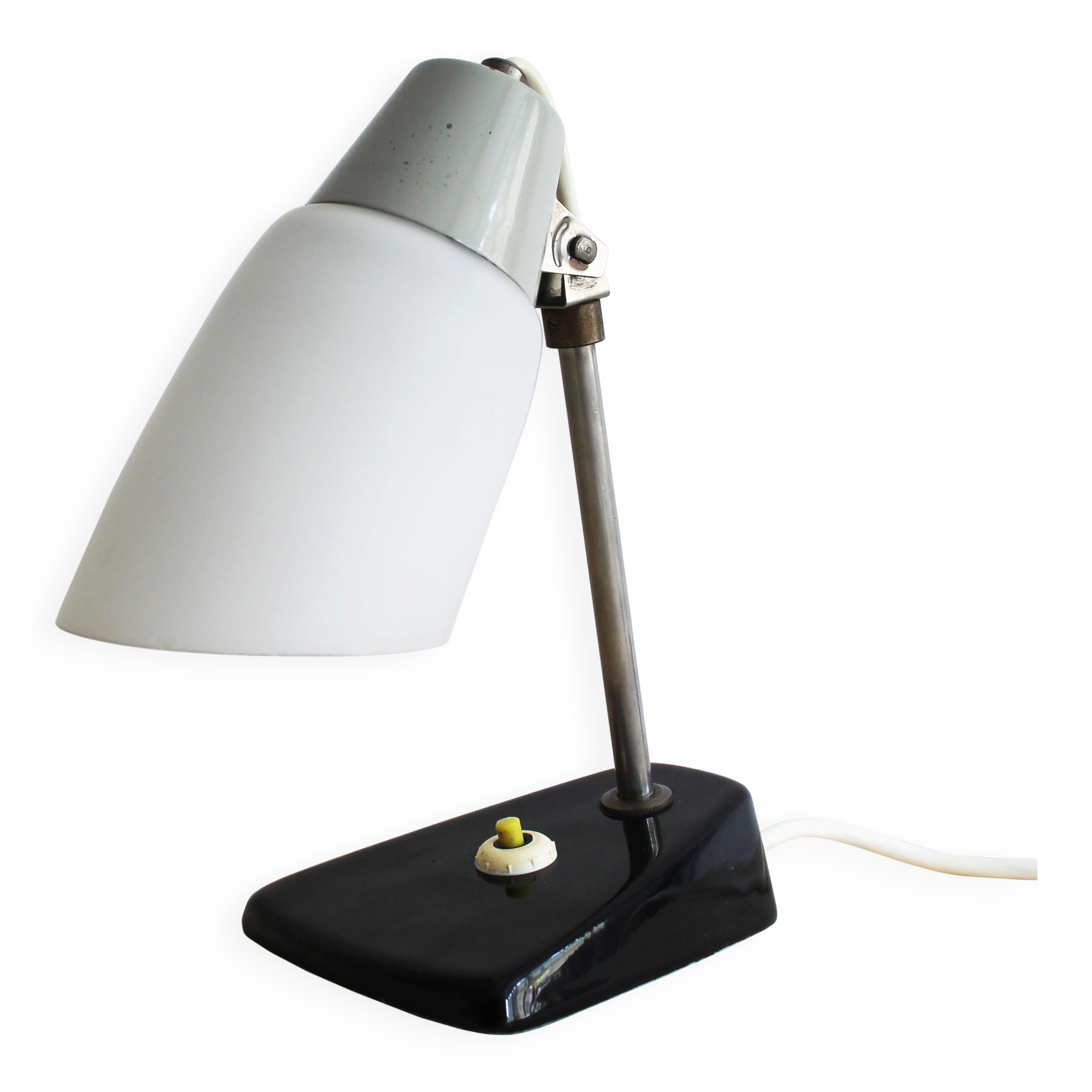 1950s Mid-Century Czech Table Lamp with Ceramic Base