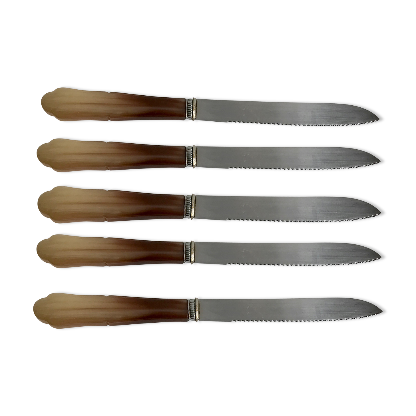 Set of 5 vintage tooth knives 70s