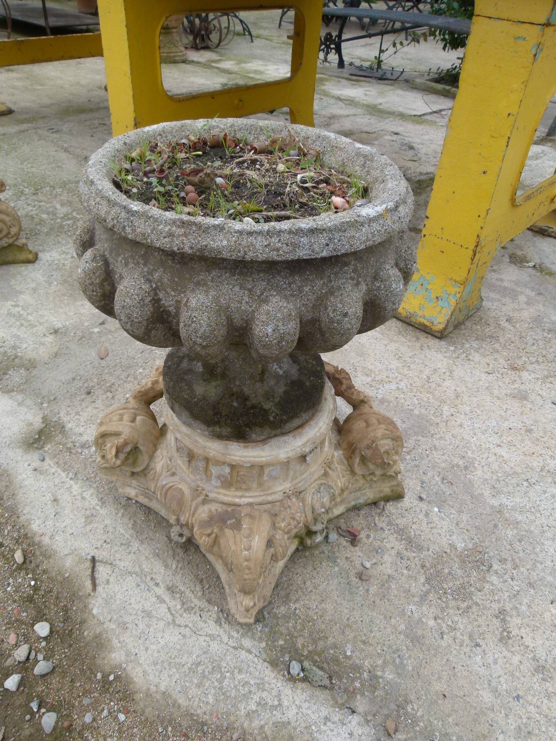 Stone and terracotta planter