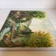 Landscape painting with a small bridge, oil on canvas.