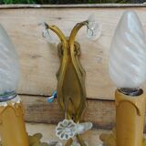 Pair of gold metal sconces