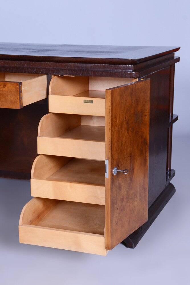 Art Deco Czechia Writing Table in Oak and Ash, 1930s