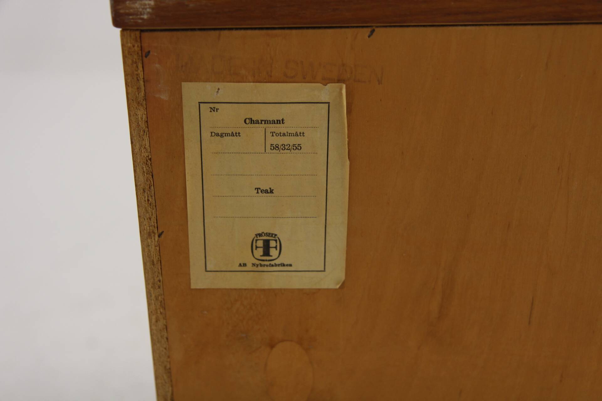 “Charming” teak low chest of drawers, Fröseke Nybrofabriken, Sweden, 1960