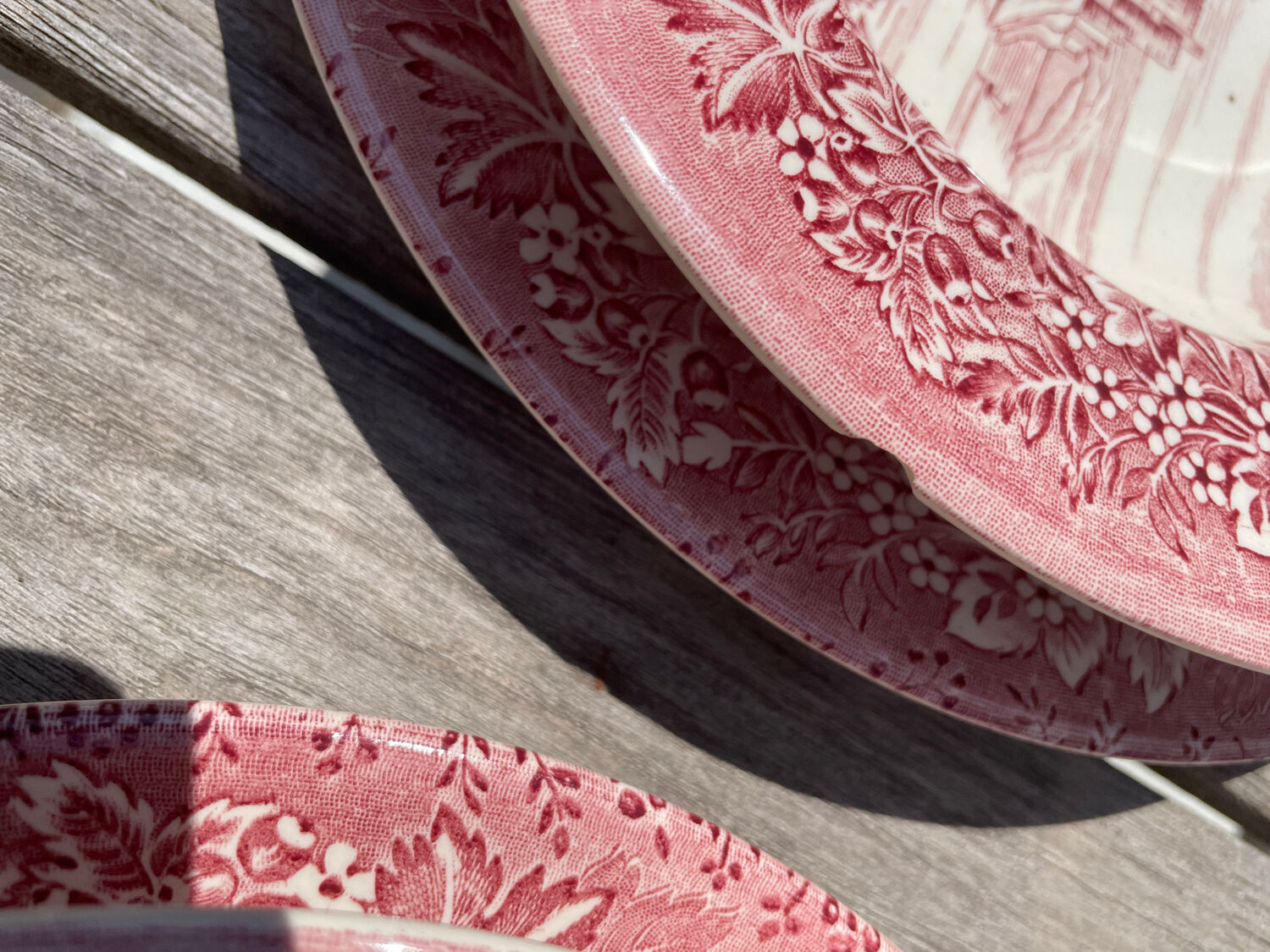 Lot 6 flat plates and 6 hollow English Iron Earth English Ironstone