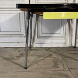 Yellow formica table with extensions 50s