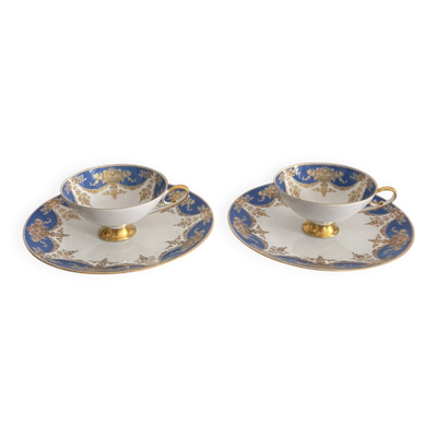 Paire Tasse Déjeuner Thé Café Porcelaine Bavière Bavaria Allemagne style Ne