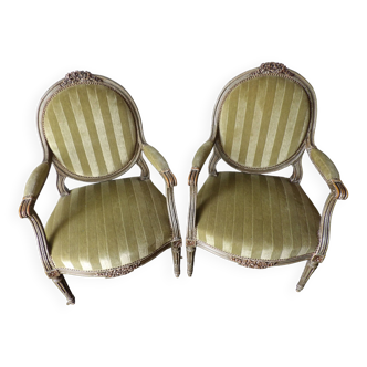 Pair of Louis XVI style armchairs