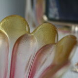 Empty pocket in pink glass paste corolla vintage Germany