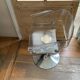 Plexiglas armchair with steel base from the 90s
