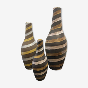 3 vases signés scandinaves 1950