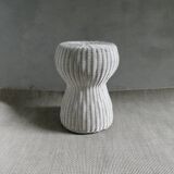 Rattan woven stool, champagne button shape