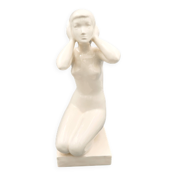 Ceramic Woman Figure, 1960s Czechoslovakia