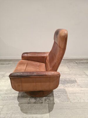 Adjustable and swivel brown armchair by De Sede 50