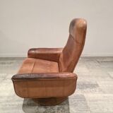 Adjustable and swivel brown armchair by De Sede 50