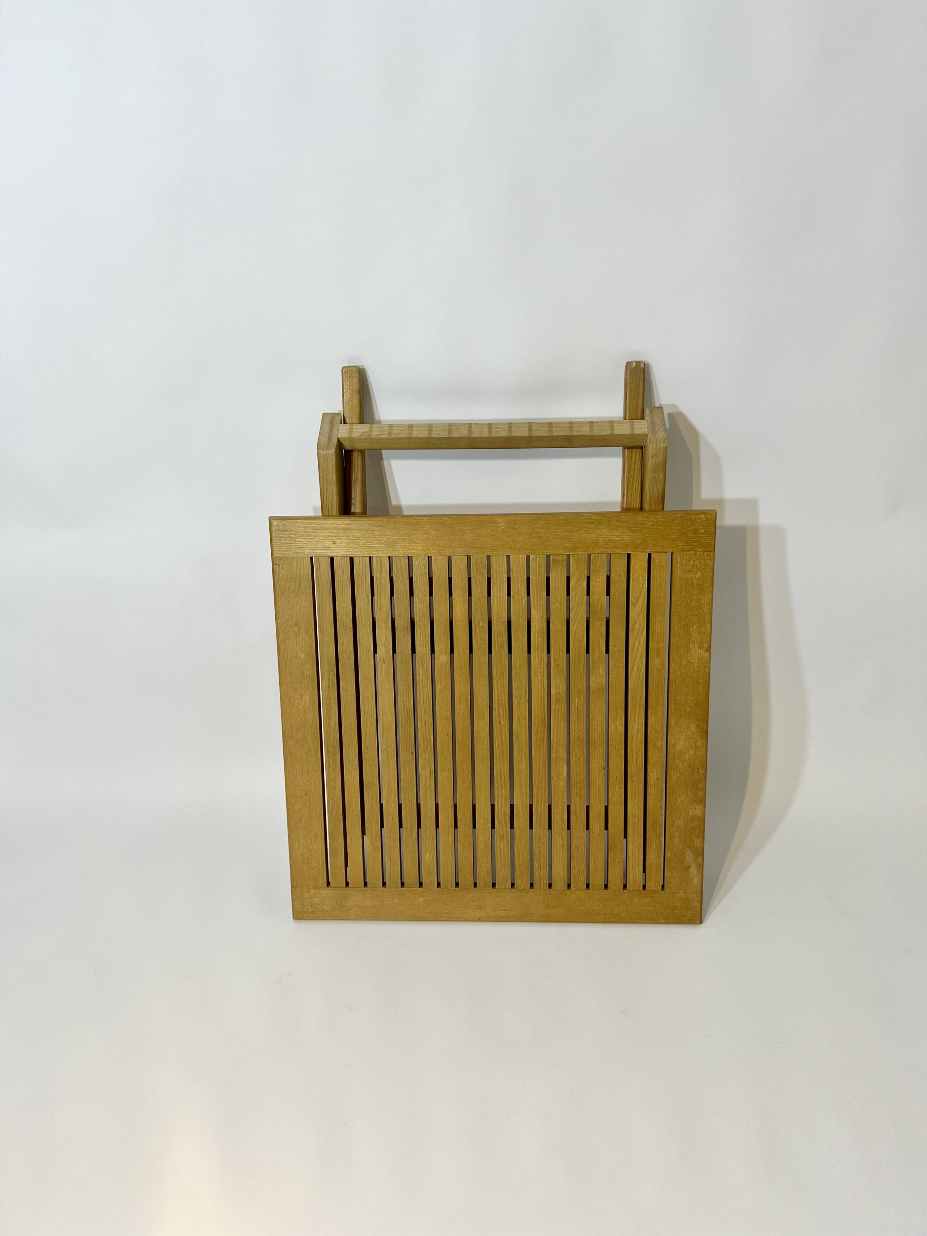 Vintage design solid wood folding scissor table from the 1970s