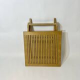 Vintage design solid wood folding scissor table from the 1970s