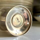 Silver-plated metal egg cup, Art Deco design