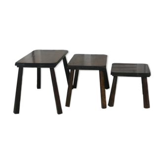 Trio of brutalist bass tables