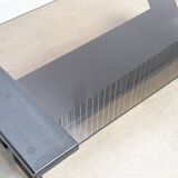 Black lacquered brutalist coffee table