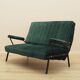 Green sofa, Italian design, 1970s, made in Italy