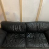 vintage Scandinavian lacquered shell leather lounge