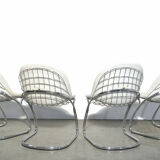Set of 4 “Pascale” wire chairs designed by Gastone Rinaldi for Thema