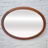 Vintage oval bevelled mirror mahogany frame