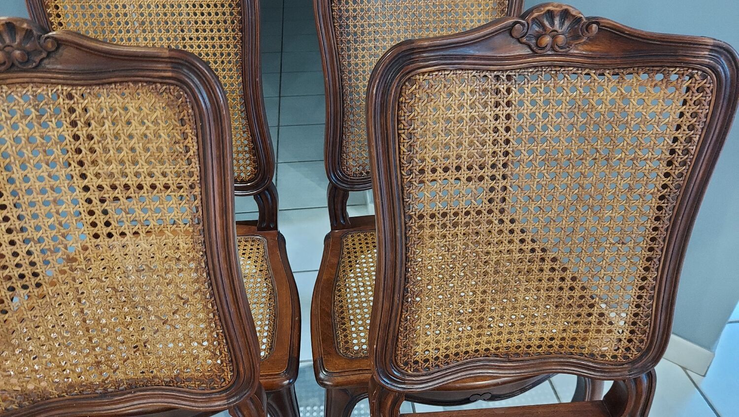 Suite of 6 chairs cans style Louis XV millieu XXeme