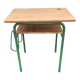 Ancien bureau d'école de couleur vert vintage des années 1960-1970