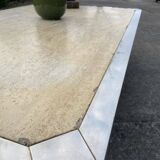 Rectangular travertine coffee table