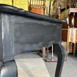 Antique black patinated desk – curved legs and chic country style