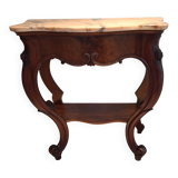 Console Napoleon III mahogany, pink marble top