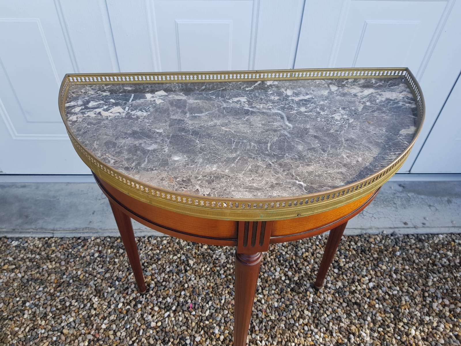 Louis XVI style half-moon console