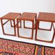 Nest tables in 1960s style, in gel-stained teak.