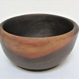 Three bowls solid wood turned patinated vintage