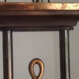 French Art Deco 6-Arm, 10-Light Chandelier Petitot Ezan Style, Copper Tone