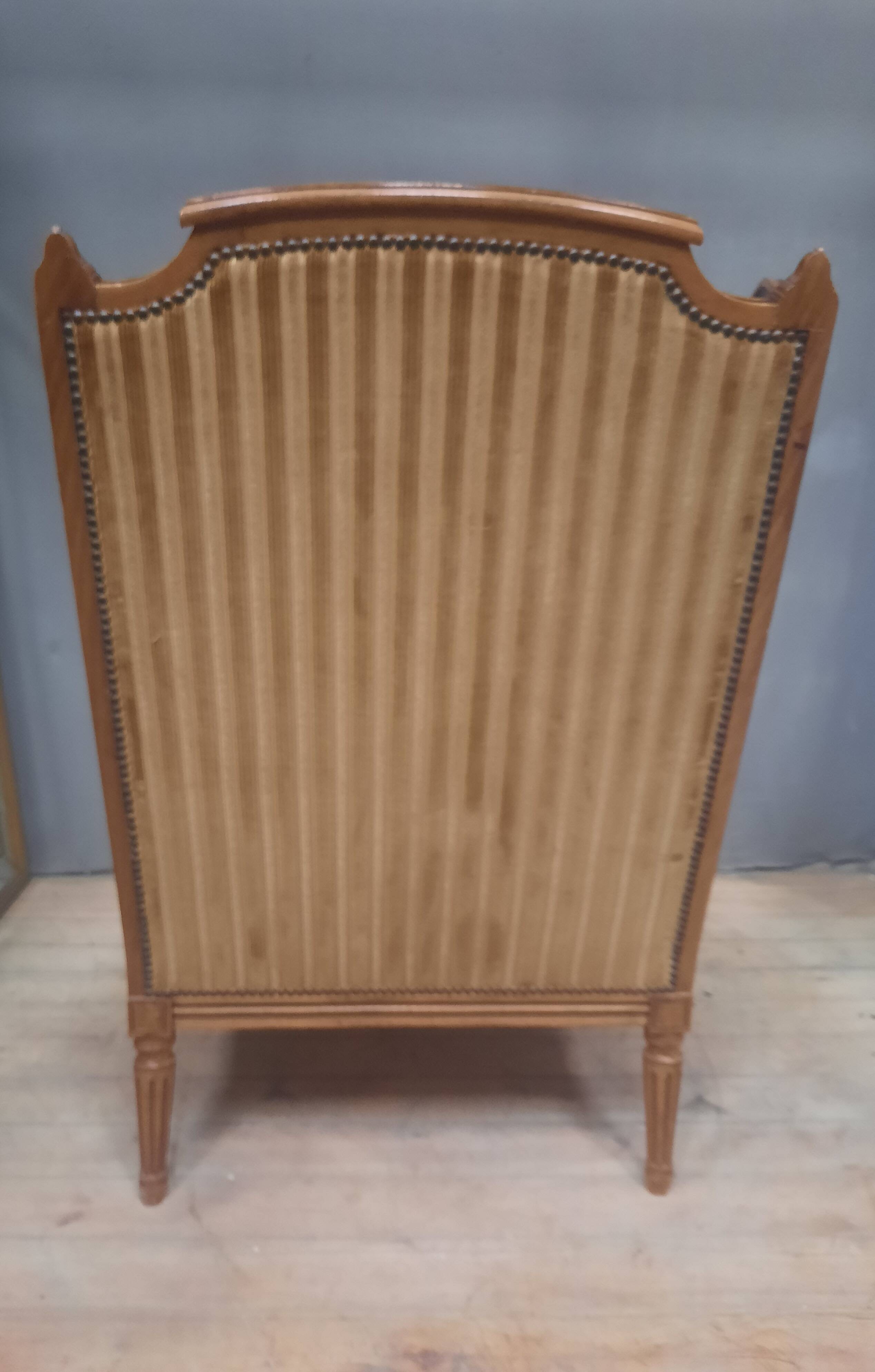 Large Louis XVI style wing chair