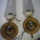 Pair of vintage gold metal and glass wall